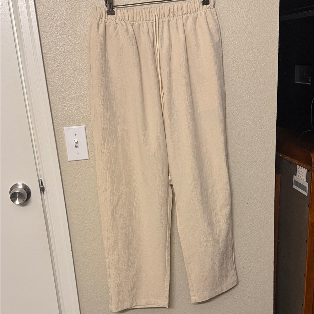 Beige Ruched Fabric